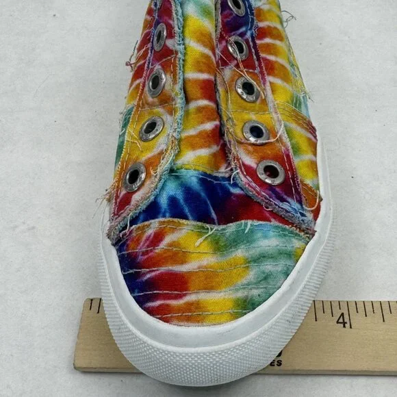 Blowfish Malibu Womens Size 8 Rainbow Tie Dye Play Sneakers Slip On Canvas - Picture 11 of 12